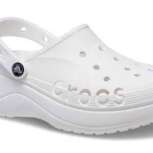 CROCS BAYA PLATFORM WHITE CLOG WOMEN