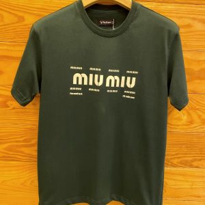 miu miu  تيشرت بلاك هورس بوليفار قطن زيتى
